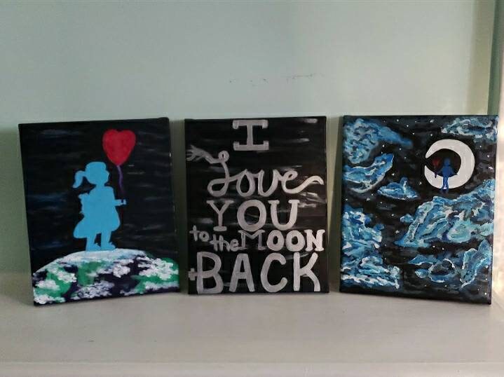 Multi-Canvas Painting "To the Moon"