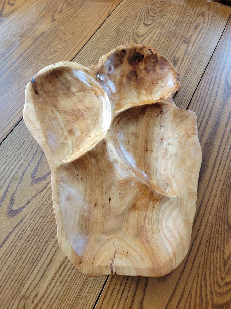 Stunning Natural Wood Platter Serving Tray. Vintage. Decor