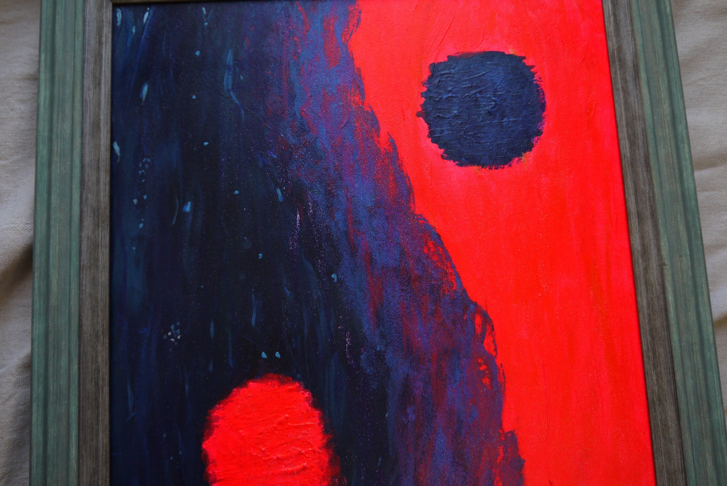 Interconnected: Original Mixed Medium Arcylic on 16"x 20" Canvas Vibrant Textured Yin Yang Movement Breath