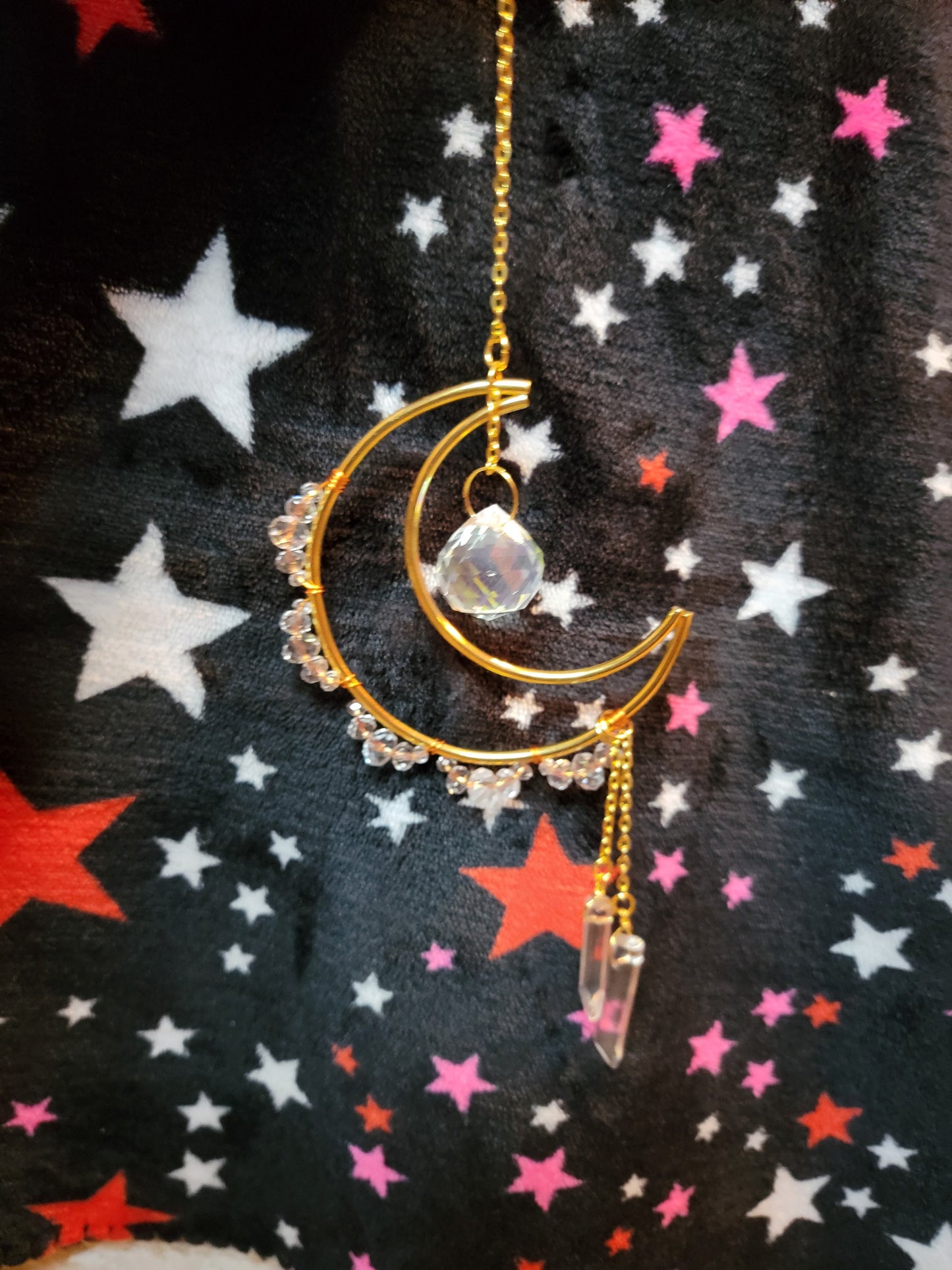 Moon Crystal Sun Catcher Window Prism Hanging Decoration