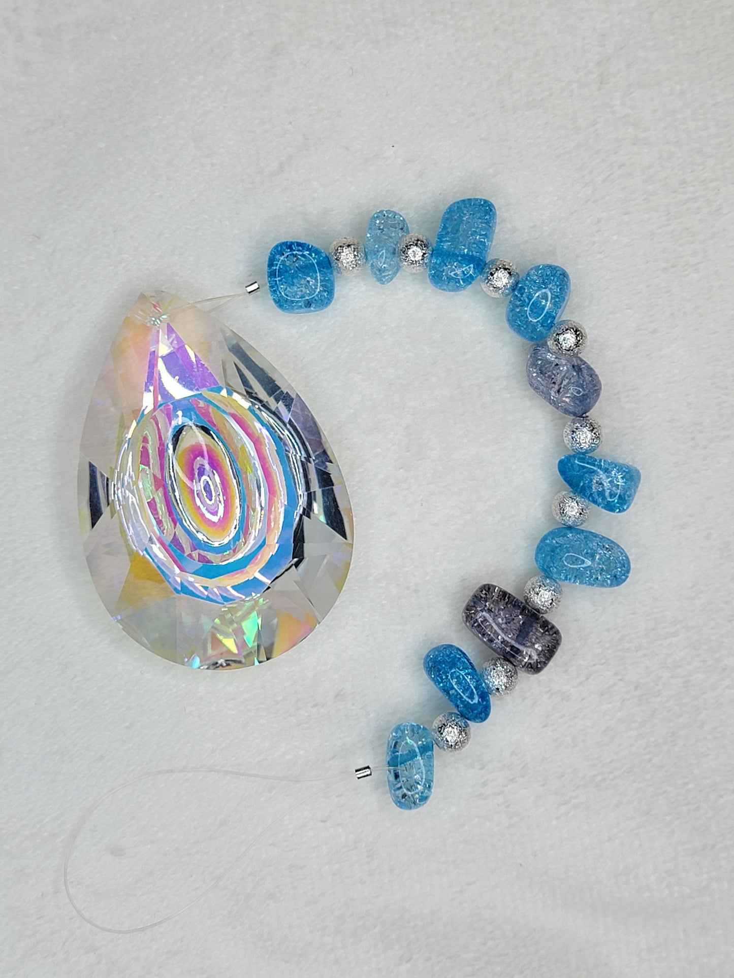 Blue Spectrum Crystal Sun Catcher Window Prism Hanging Decoration