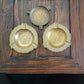 Vintage small brass change tray/trinket catchall/ashtray 3 pieces Furnishing