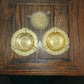 Vintage small brass change tray/trinket catchall/ashtray 3 pieces Furnishing