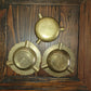 Vintage small brass change tray/trinket catchall/ashtray 3 pieces Furnishing