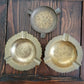 Vintage small brass change tray/trinket catchall/ashtray 3 pieces Furnishing