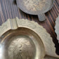 Vintage small brass change tray/trinket catchall/ashtray 3 pieces Furnishing