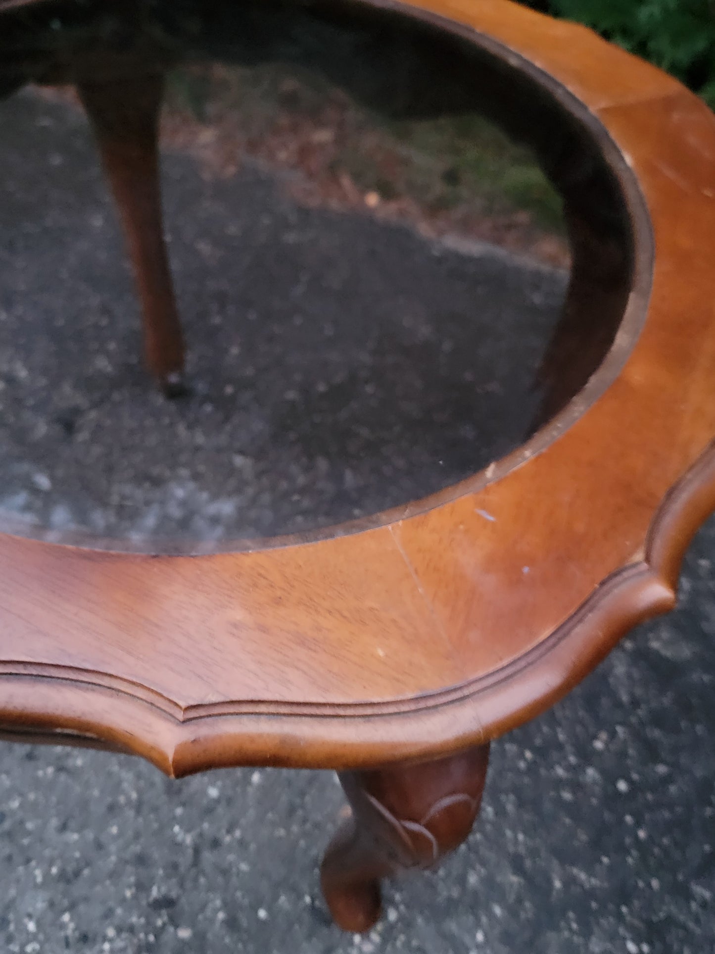 Vintage Rococo Style Glass Top Romantic Table, Coffee table