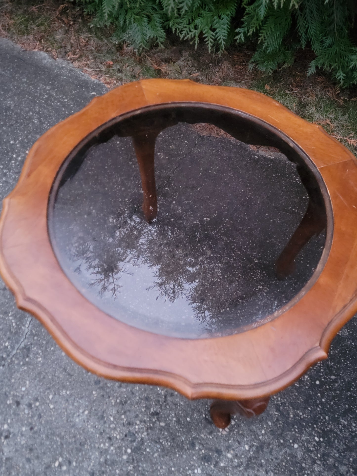 Vintage Rococo Style Glass Top Romantic Table, Coffee table