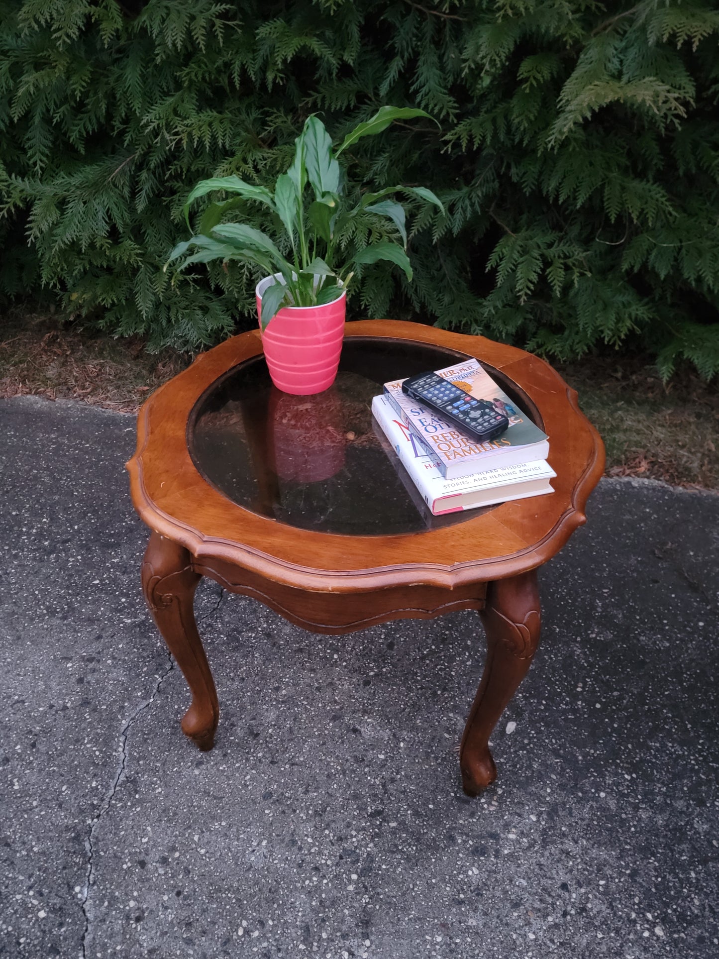 Vintage Rococo Style Glass Top Romantic Table, Coffee table