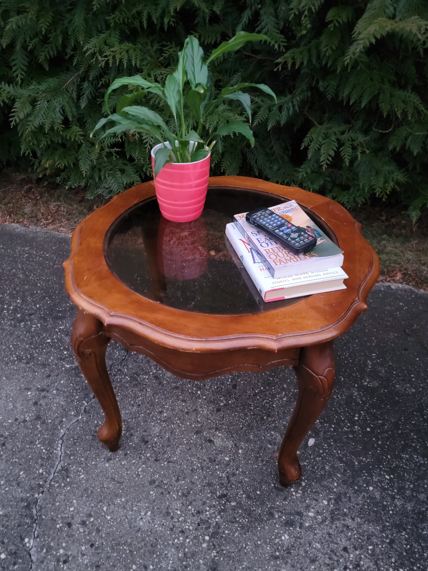 Vintage Rococo Style Glass Top Romantic Table, Coffee table