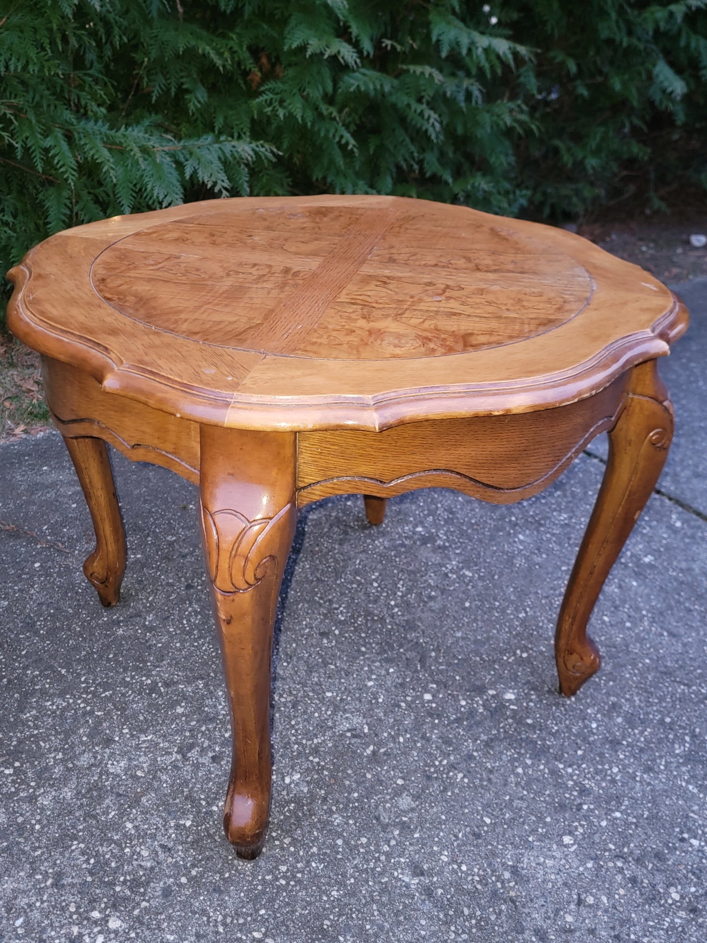 Vintage Rococo Style Glass Top Romantic Table, Coffee table