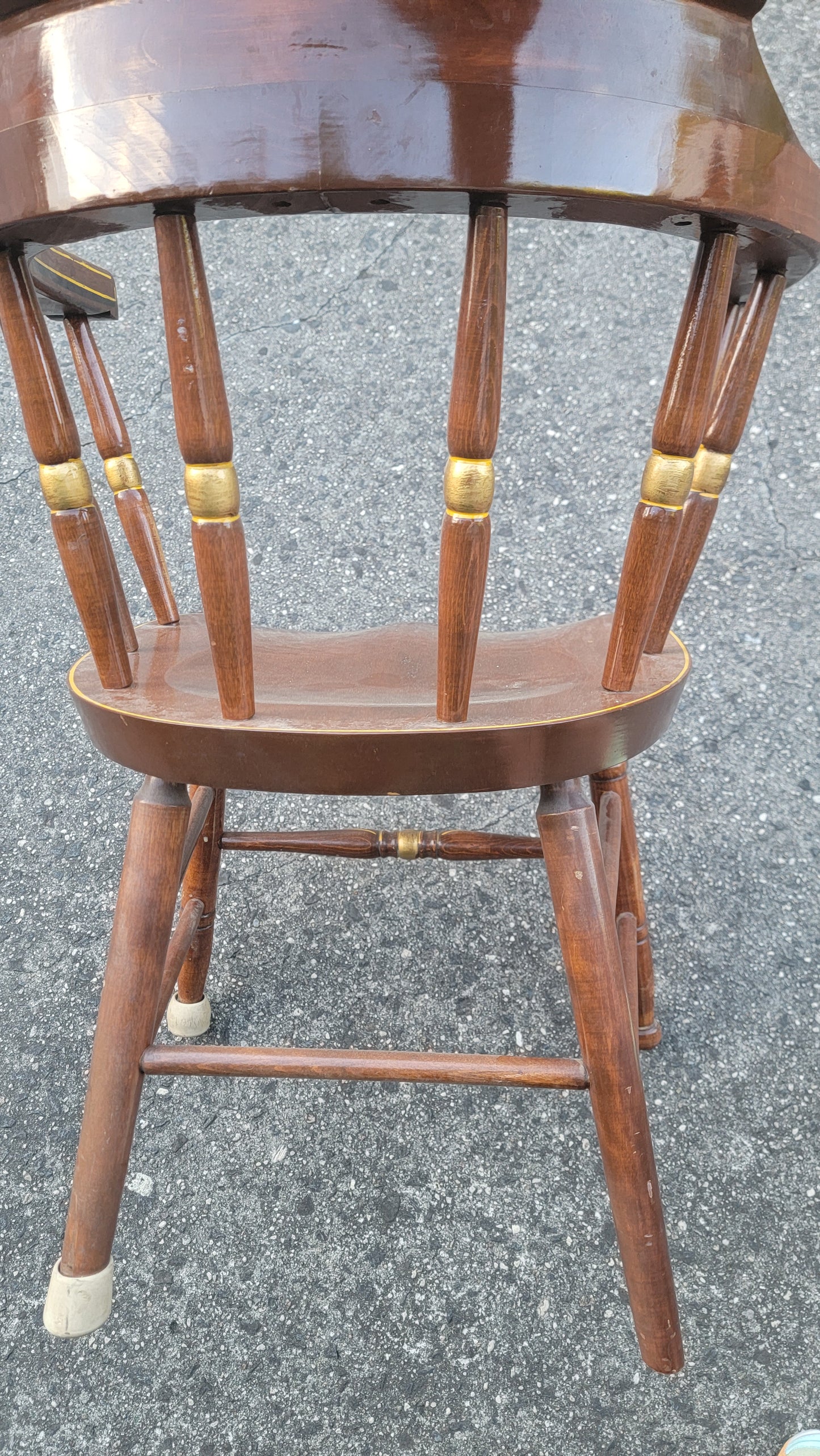 1957 JS Ebersol Pennsylvania Dutch Folk Art Painted Barrel Back Chair