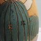 Hand Thrown Decorated Southwestern Style Art Pottery 10" Vase w/Gold Trim