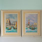 Pair of Vintage Oil Paintings of Piazza San Marco Venice; St. Marks Square, Venice; Original Italian Oil Painting of Saint Marks Square and Venetian Canal