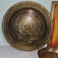 Vintage Large Brass Asian Tray Table Top Wall Hanging Hammered Etched