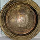 Vintage Large Brass Asian Tray Table Top Wall Hanging Hammered Etched