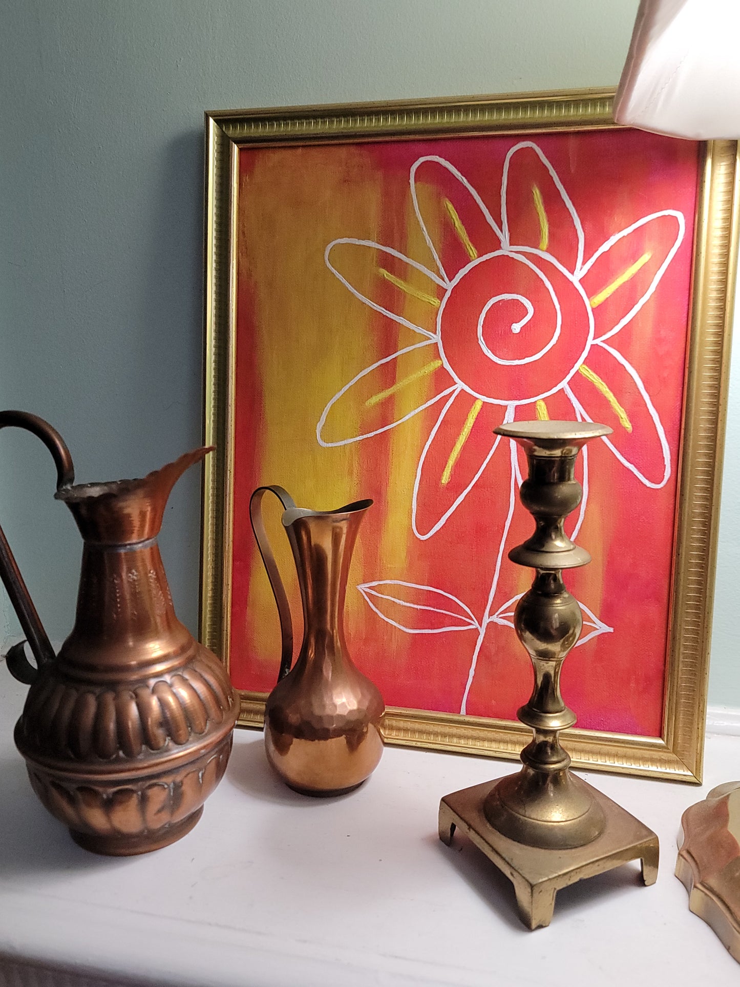 Vintage copper handmade pitcher.