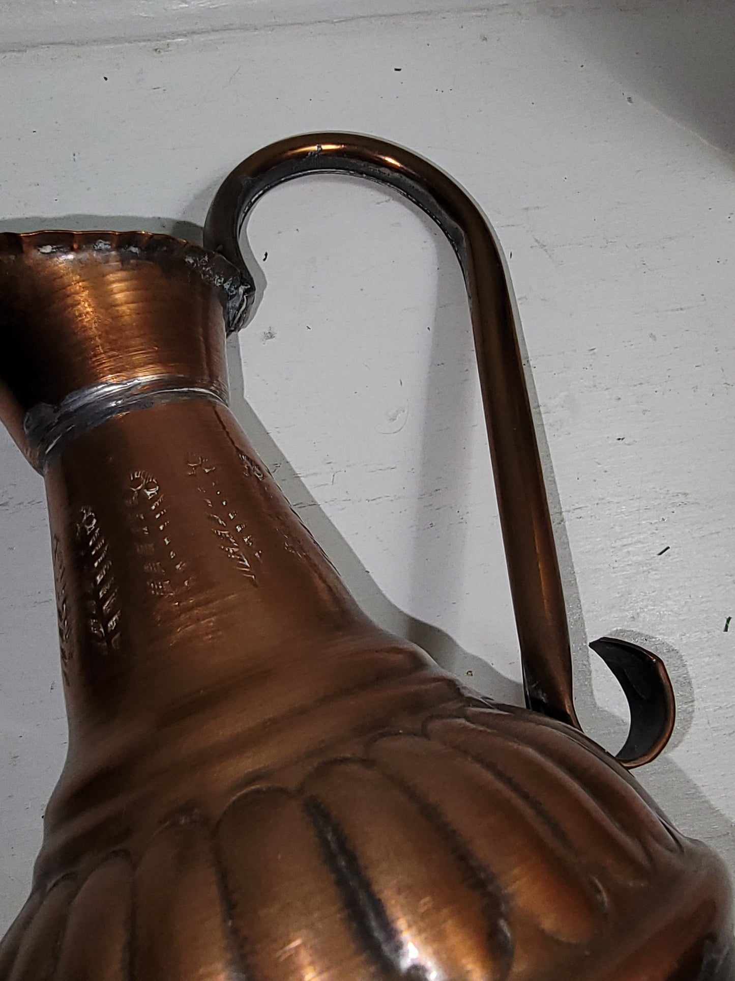 Vintage copper handmade pitcher.