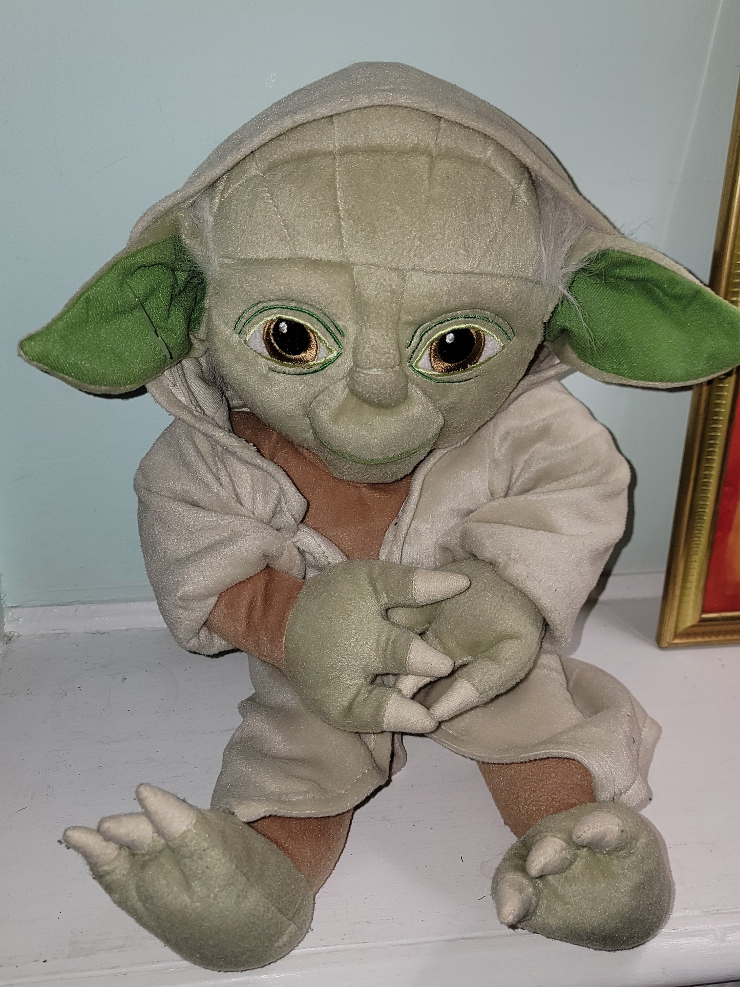 Vintage Star Wars Yoda Plush Stuffed Doll 18" Hooded Robe Great Condition!