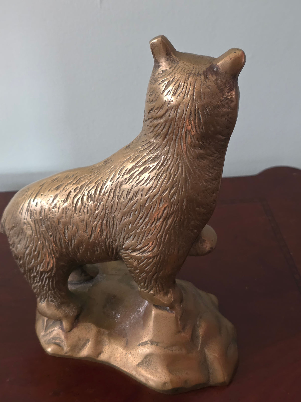 Vintage Gold Brass Bear Animal Figurine Bookend