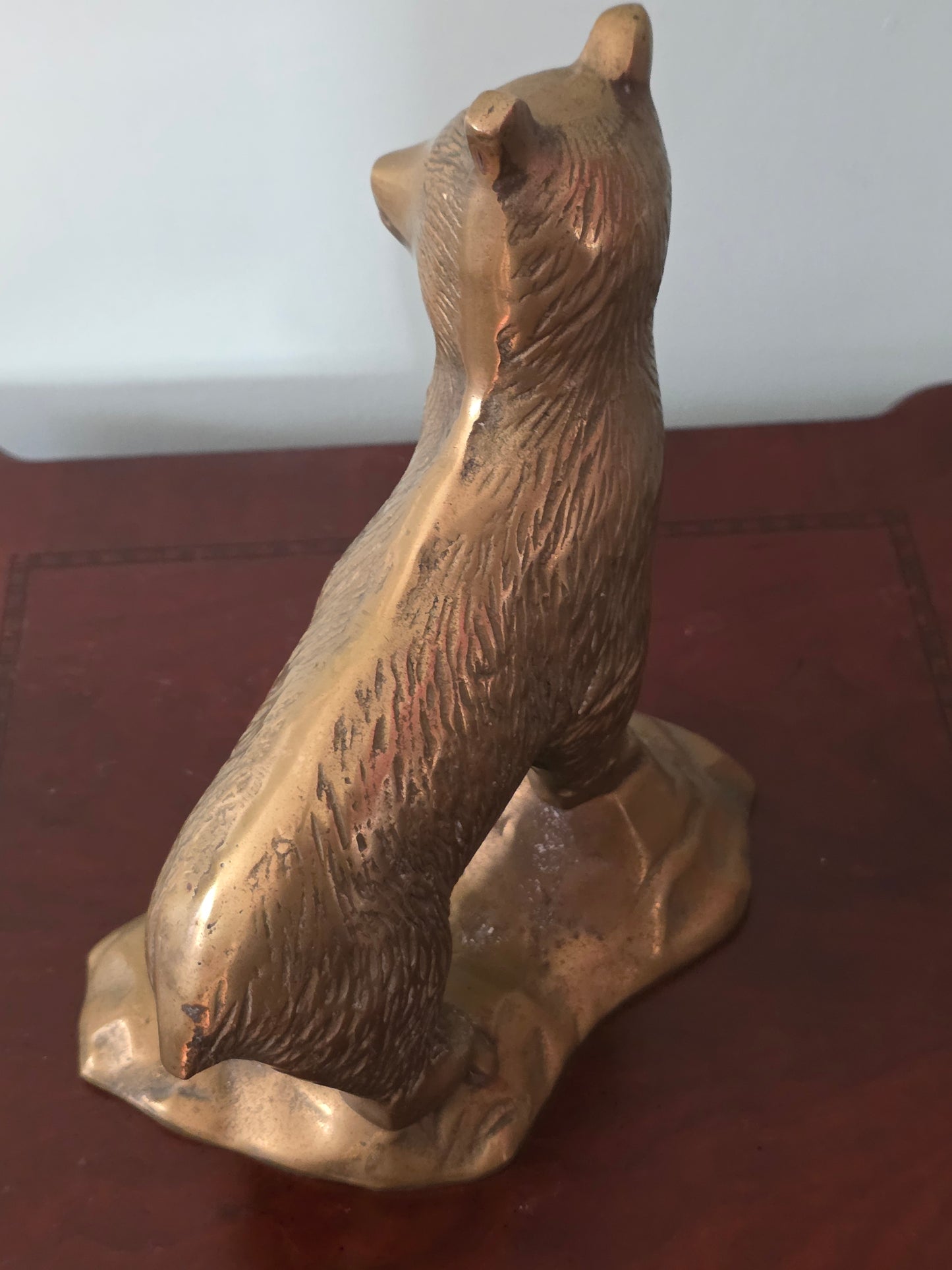 Vintage Gold Brass Bear Animal Figurine Bookend