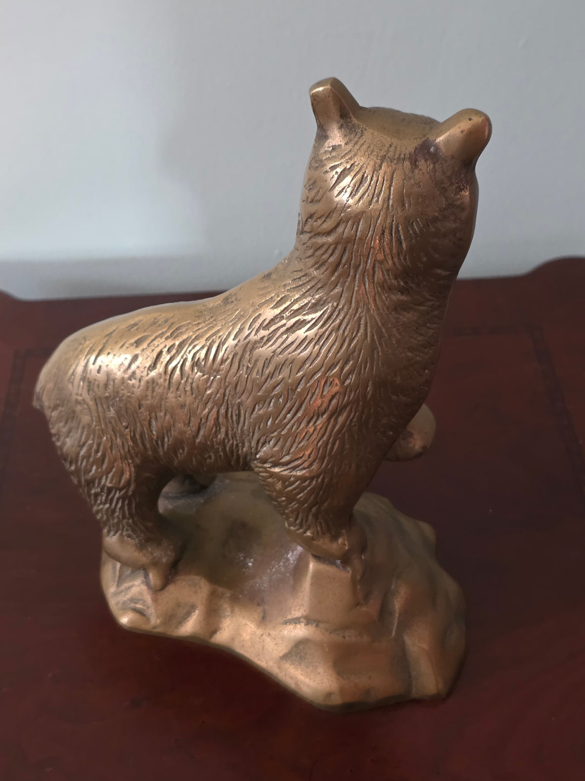 Vintage Gold Brass Bear Animal Figurine Bookend