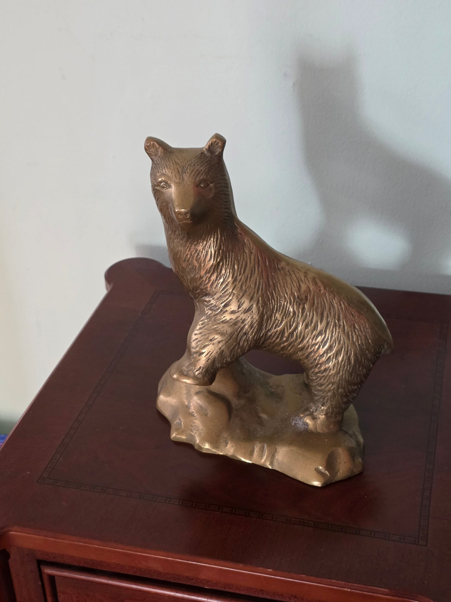 Vintage Gold Brass Bear Animal Figurine Bookend