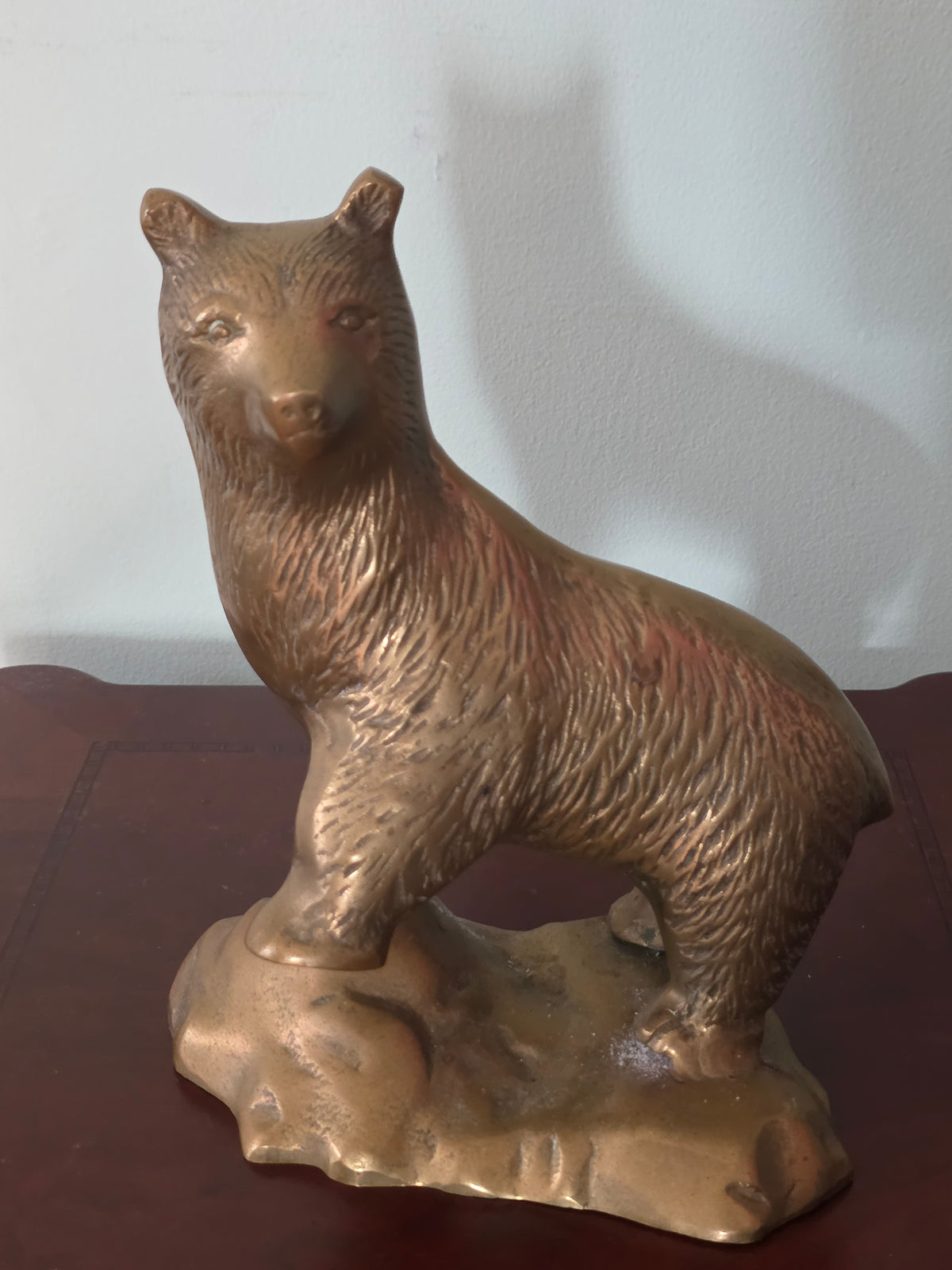 Vintage Gold Brass Bear Animal Figurine Bookend