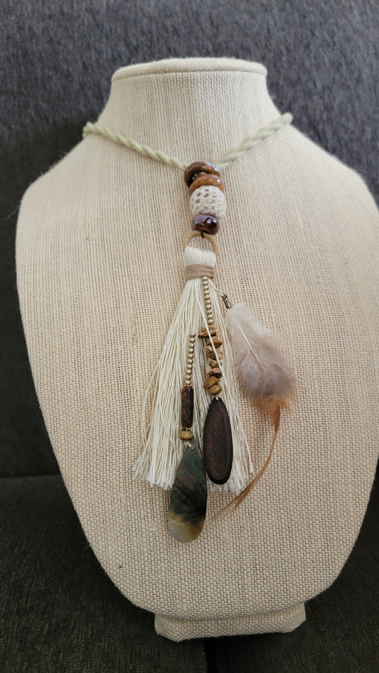 Boho Chico's Weaved Necklace Jeweled