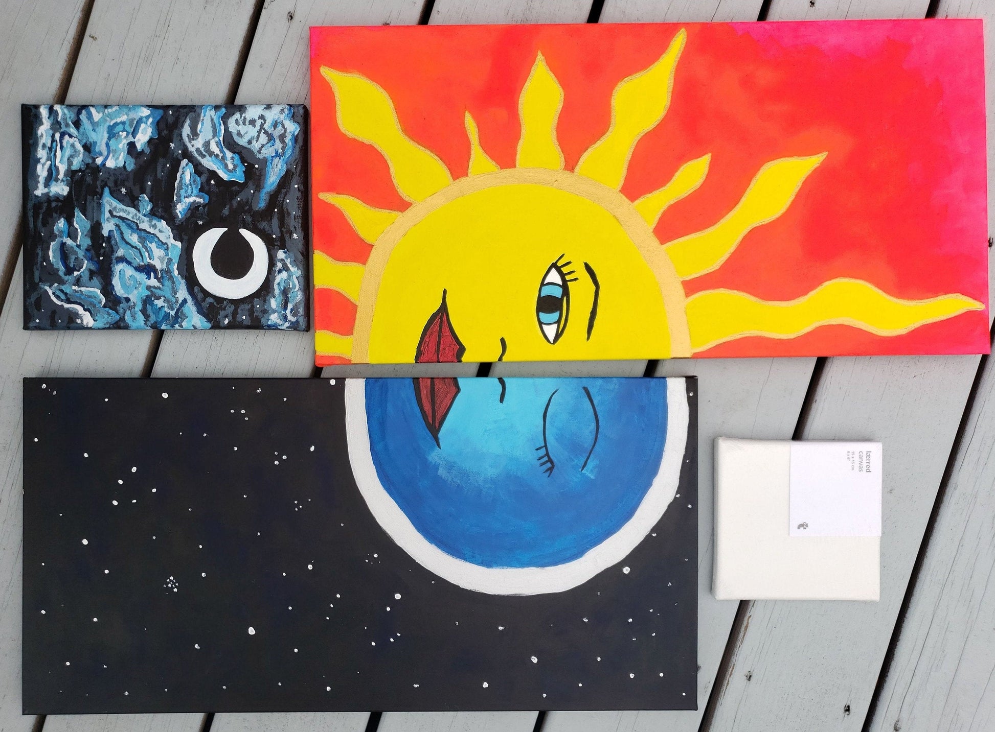 moon and sun paintings