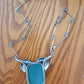 Green Druzzy Quartz Silver Necklace Vintage with Leaf Design 925 Silver Stamp Lobster Clasp Jeweled