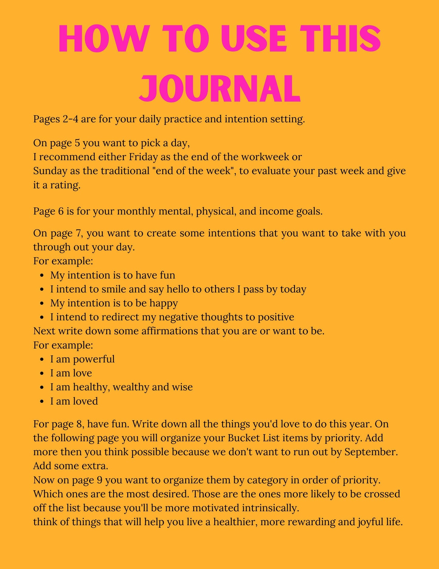 Living With Intention Journal