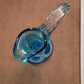 Empoli Glass Genie Pitcher Vase Italian Glass Carafe - Vintage Blue Glass Decanter