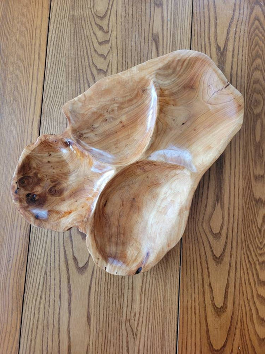 Stunning Natural Wood Platter Serving Tray. Vintage. Decor
