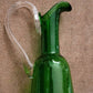 Green Slender Glass Vintage Decanter Vase Egyptian Gold Detail Decor