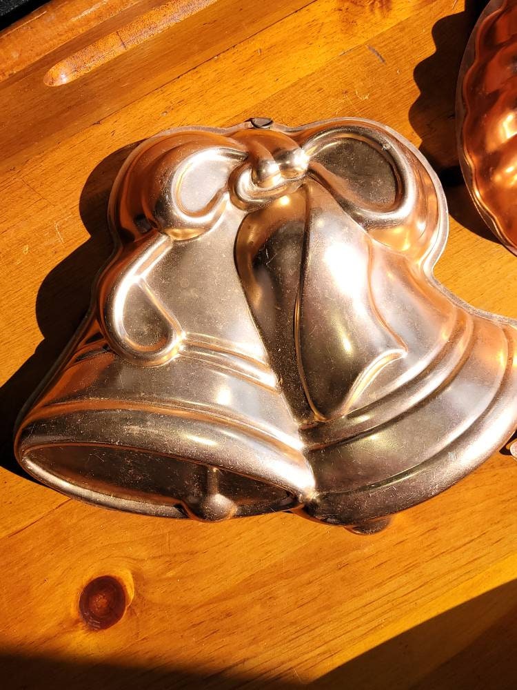 Vintage Copper Toned Metal Molds Set of 3 Jello Molds Baking Molds