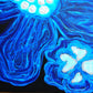 Original Mixed Medium Arcylic on 12"x 12" Canvas Vibrant Neons Midnight Blossoms