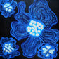 Original Mixed Medium Arcylic on 12"x 12" Canvas Vibrant Neons Midnight Blossoms