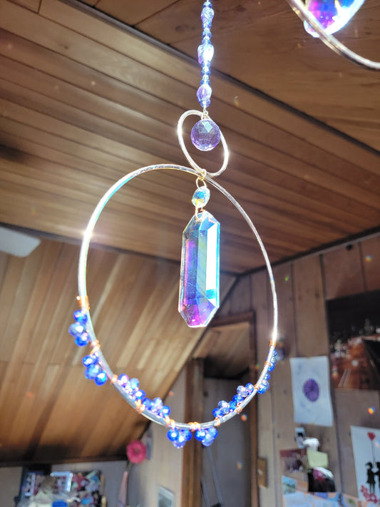 Purple Rain Crystal Sun Catcher Window Prism Hanging Decoration