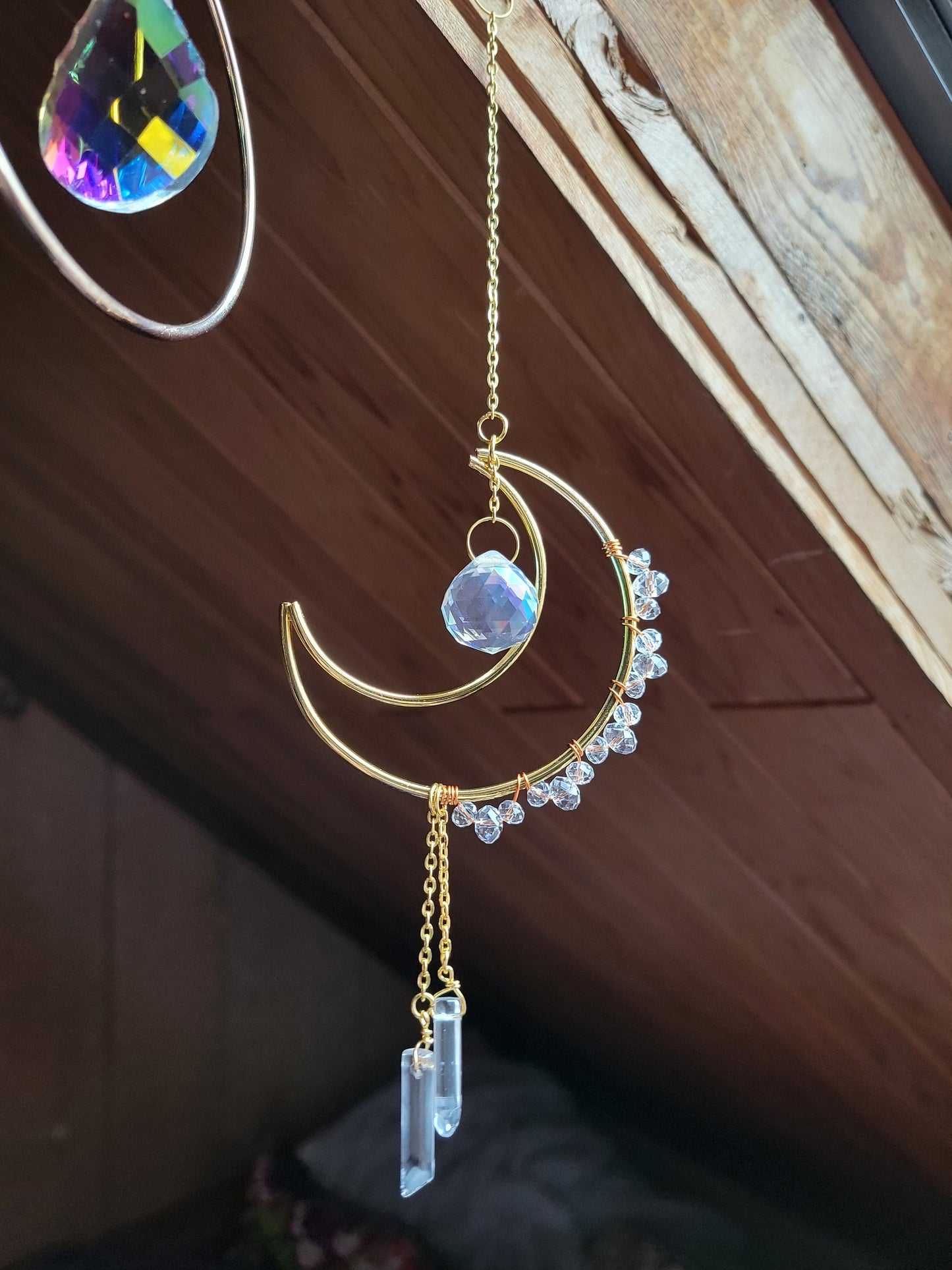 Moon Crystal Sun Catcher Window Prism Hanging Decoration